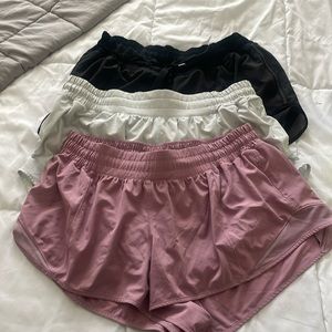 3 pairs lulu shorts selling  the lot of size 12